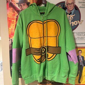Vintage Y2K TMNT Teenage Mutant Ninja Turtles Zip Up Hoodie (2XL) Nickelodeon